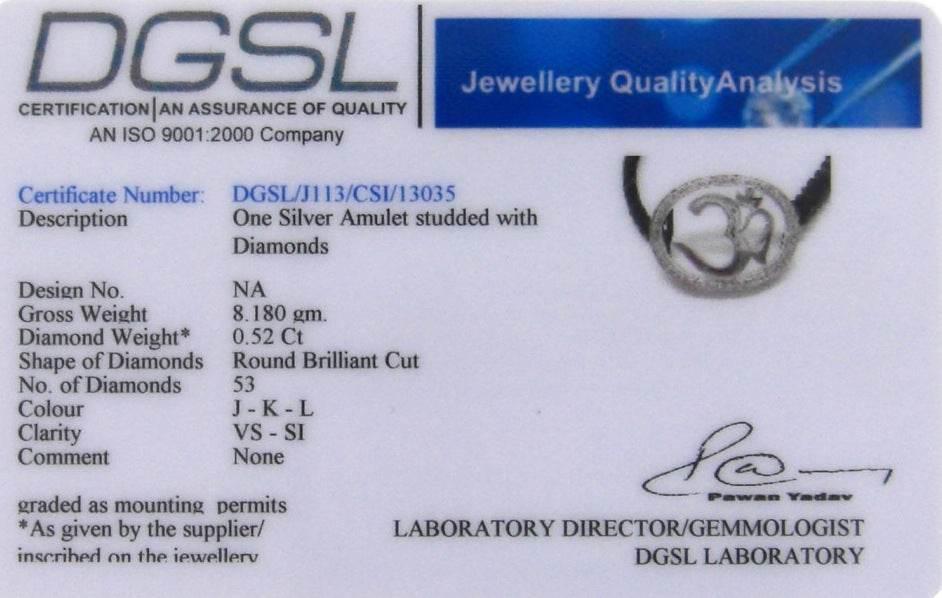 Aum Bracelet in Silver with 53 Diamonds - Jewelslane