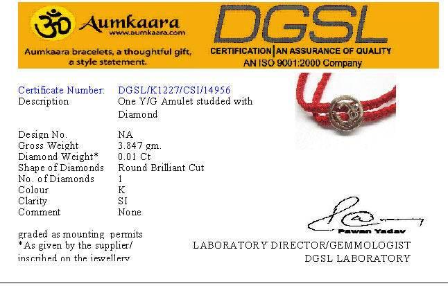 Om Single Diamond Gold Bracelet cum Pendant - Jewelslane