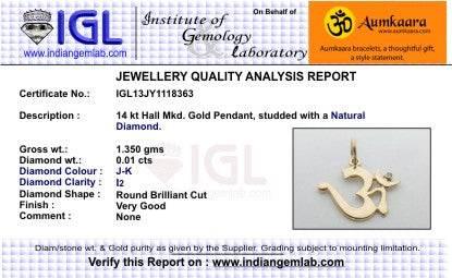 Om Pendant with Diamond - Jewelslane