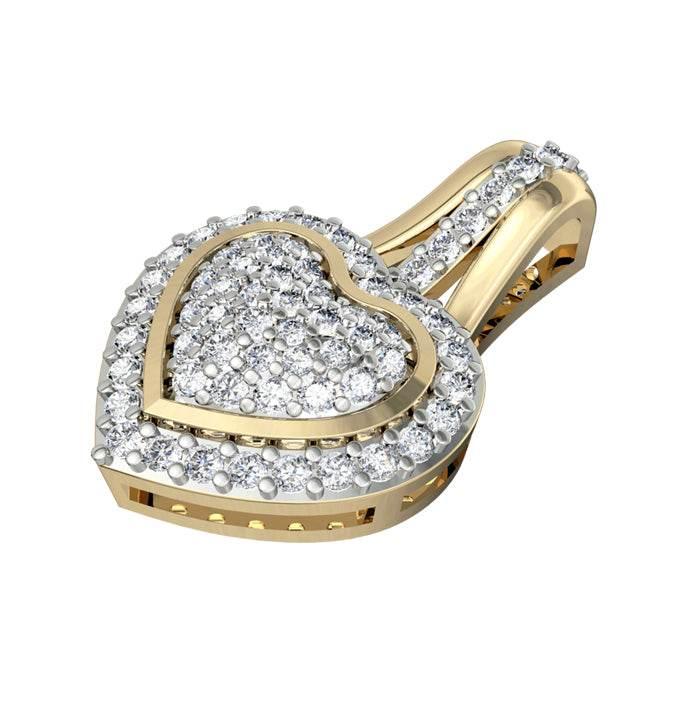 Adorable Heart Pendant with diamonds - Jewelslane