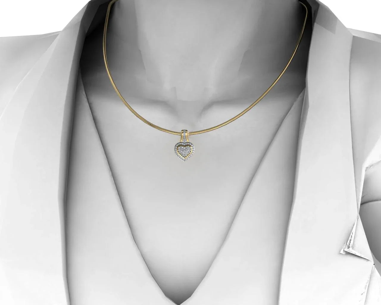 Adorable Heart Pendant with diamonds - Jewelslane