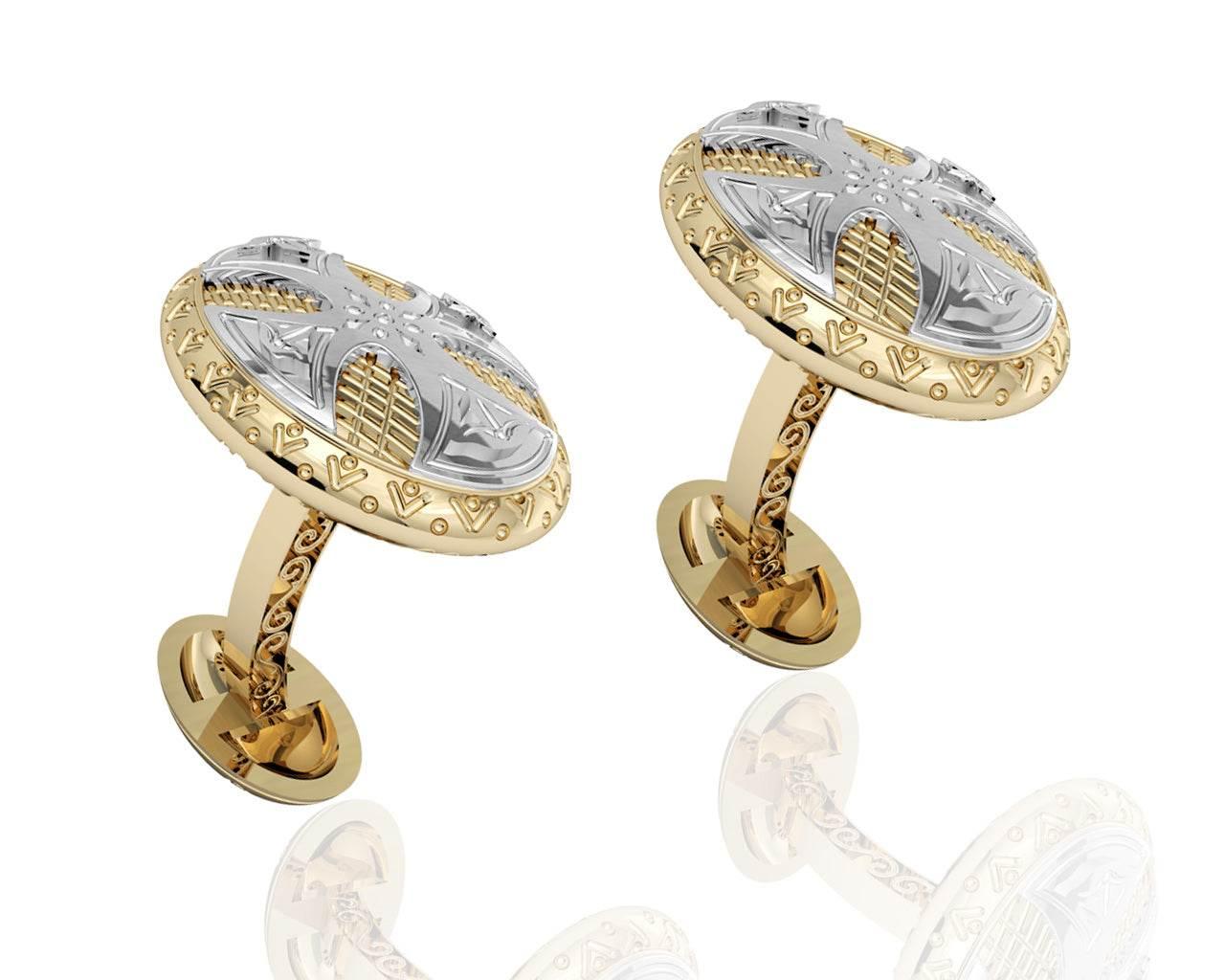 Albert Antique Style Gold cufflinks - Jewelslane