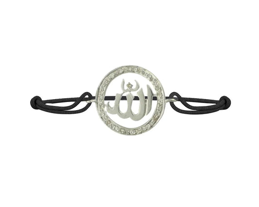 Allah Bracelet in silver Studded with 0.25cts Diamond - Jewelslane