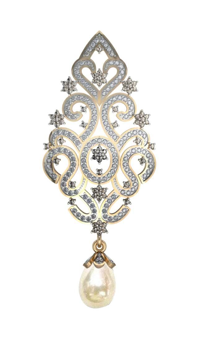 Alluring Pearl & Diamond Pendant - Jewelslane