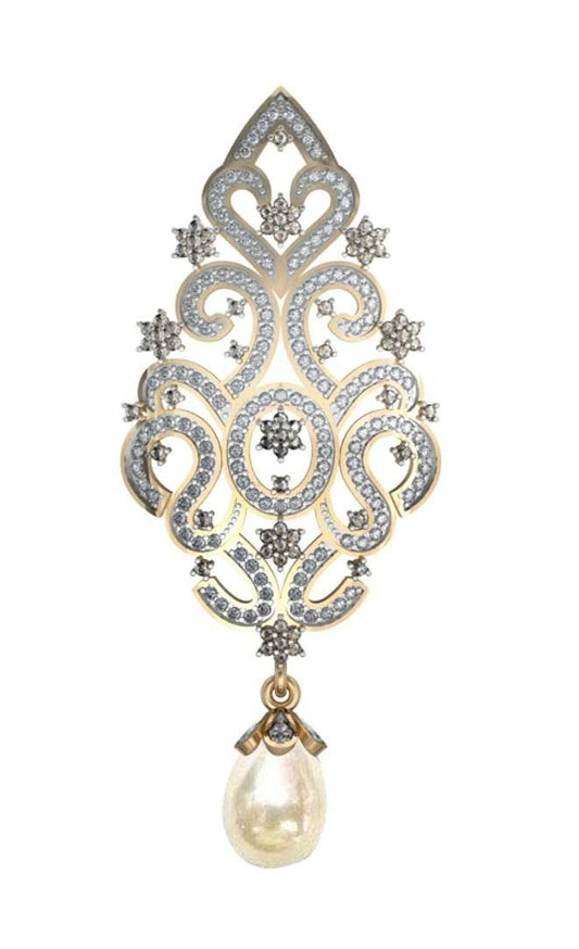 Alluring Pearl & Diamond Pendant - Jewelslane