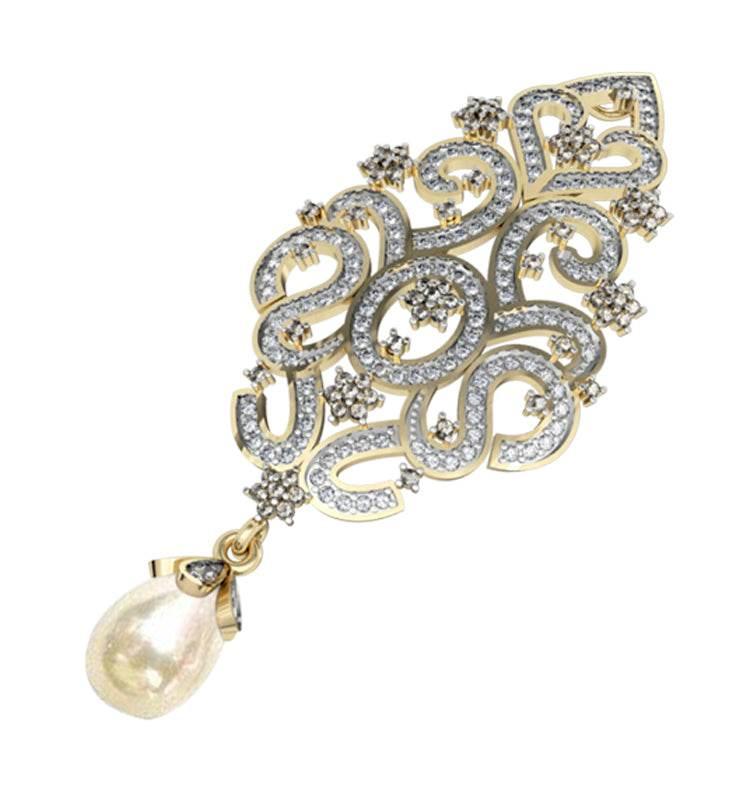 Alluring Pearl & Diamond Pendant - Jewelslane