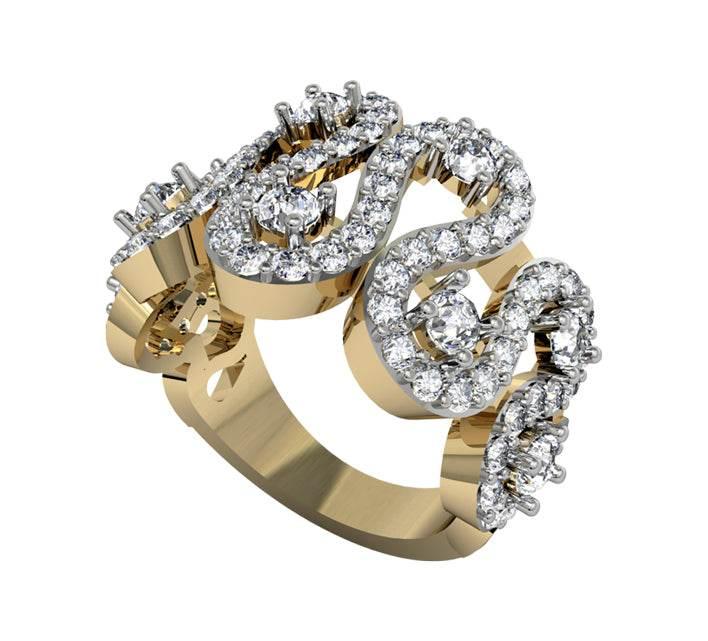 Alluring wide diamond band - Jewelslane