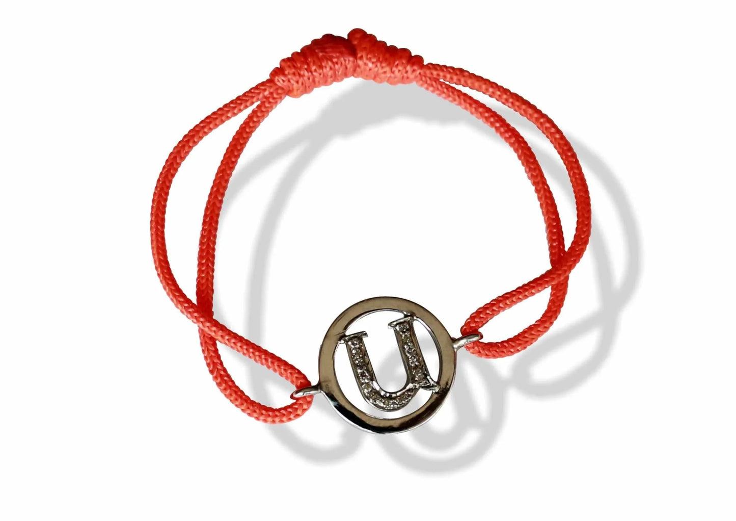 Alphabet Bracelet with diamonds Lower case u - Jewelslane