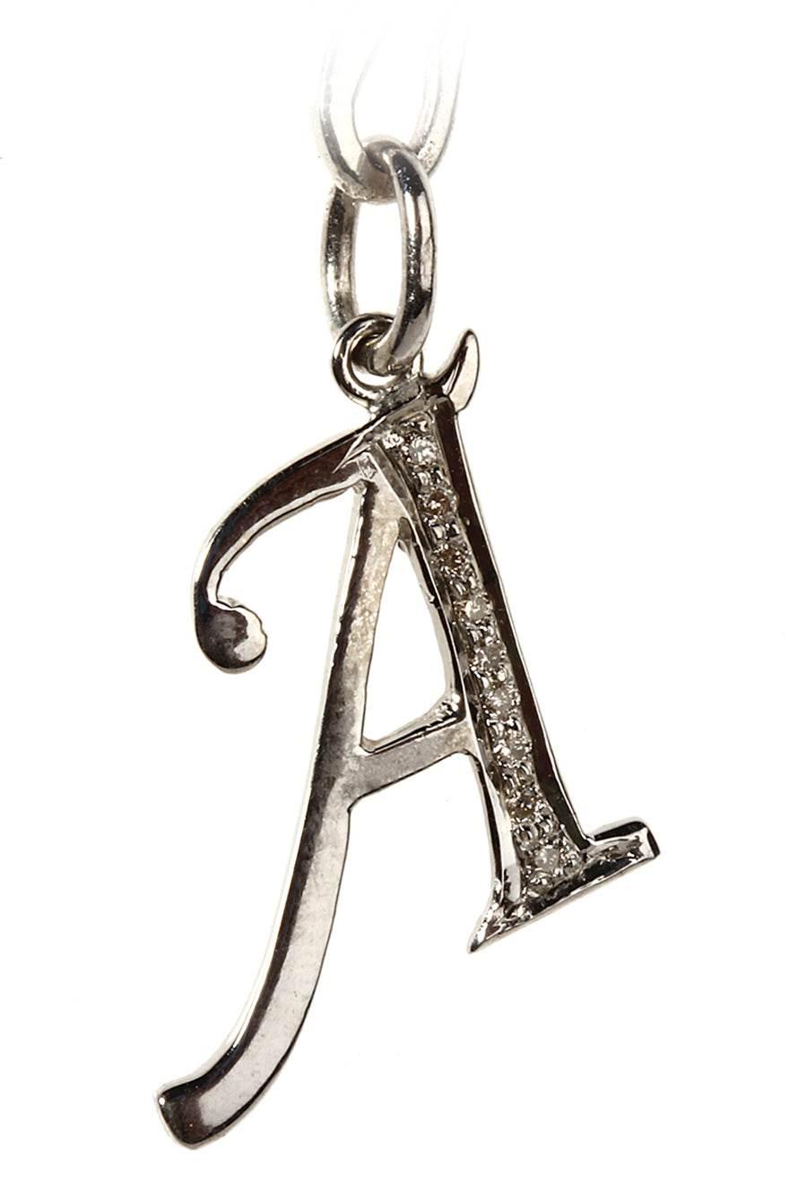 Alphabet A pendant with Diamonds - Jewelslane