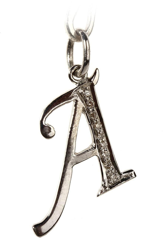 Alphabet A pendant with Diamonds - Jewelslane