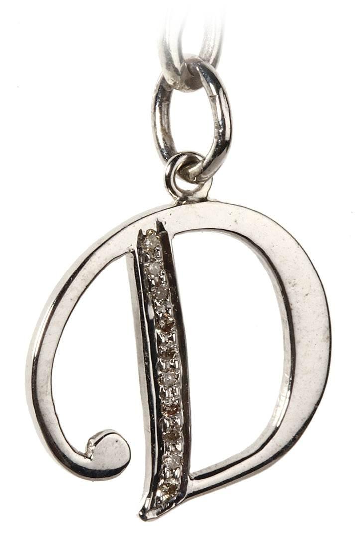 Alphabet D pendant with diamonds - Jewelslane