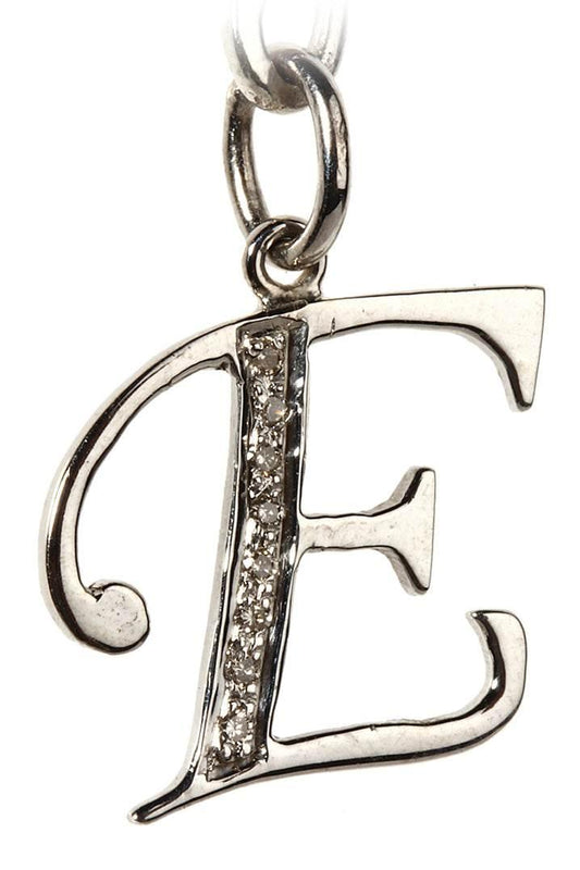 Alphabet E pendant with diamonds - Jewelslane