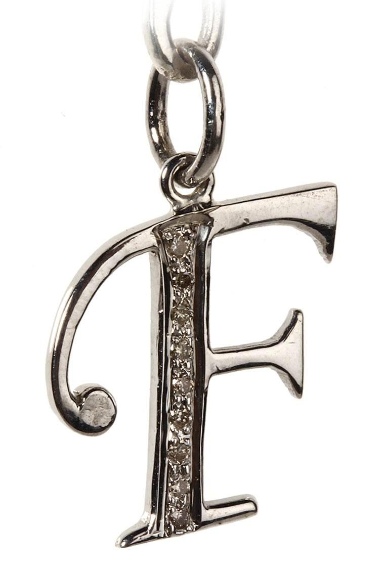 Alphabet F pendant with diamonds - Jewelslane