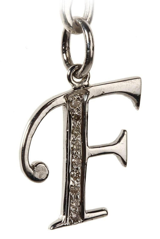 Alphabet F pendant with diamonds - Jewelslane
