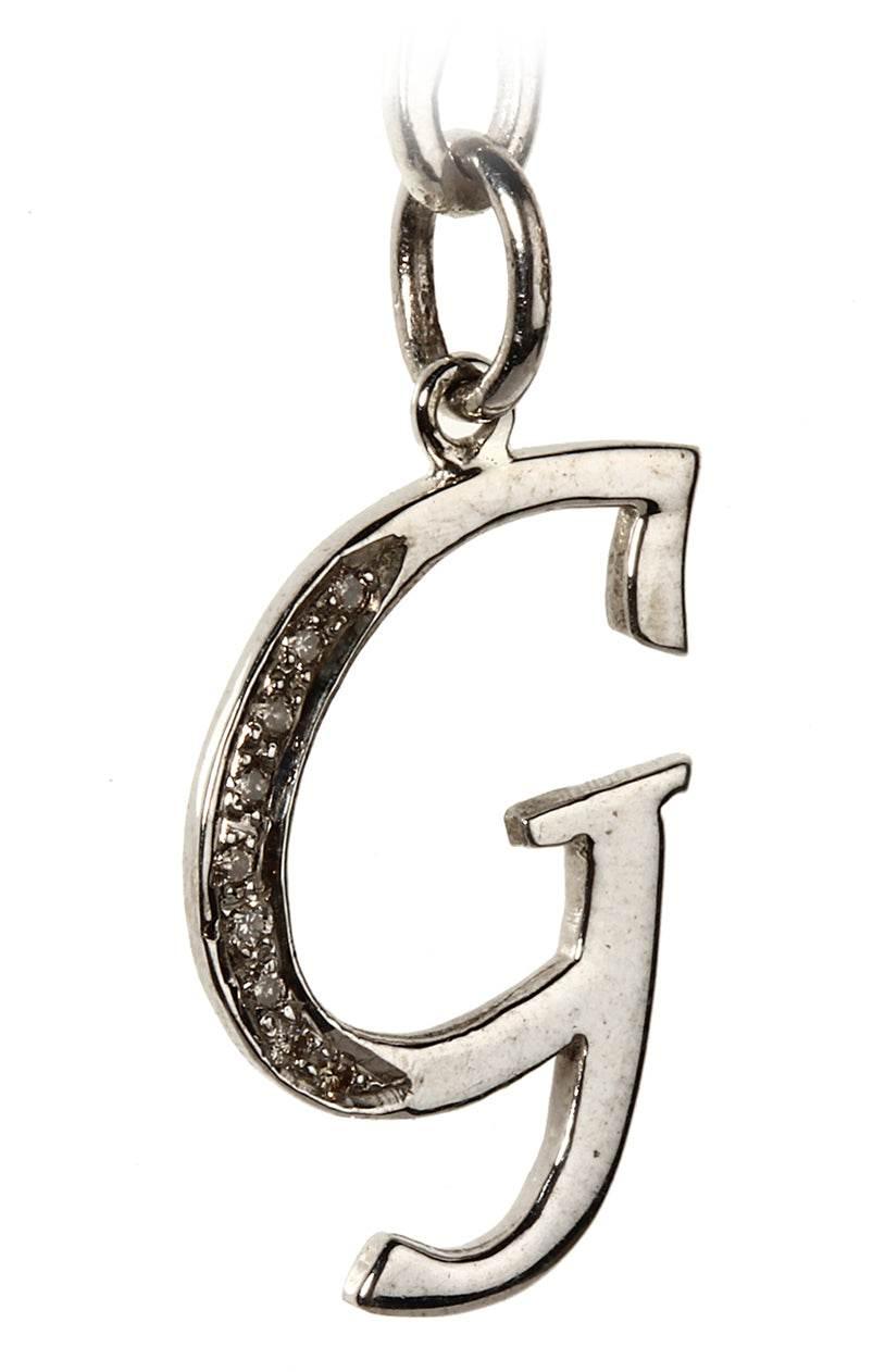 Alphabet G pendant with diamonds - Jewelslane