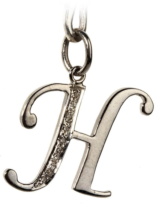 Alphabet H pendant with diamonds - Jewelslane