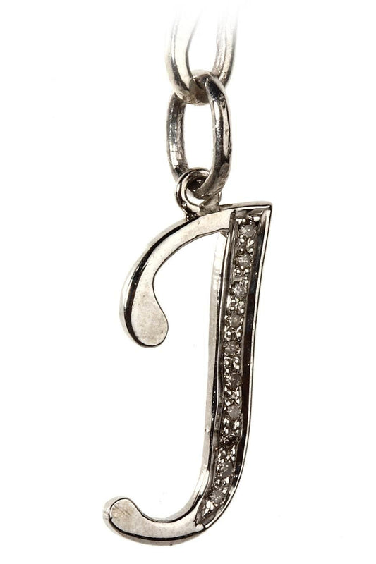 Alphabet J pendant with diamonds - Jewelslane