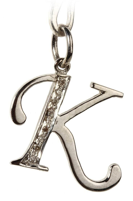 Alphabet K pendant with Diamonds - Jewelslane