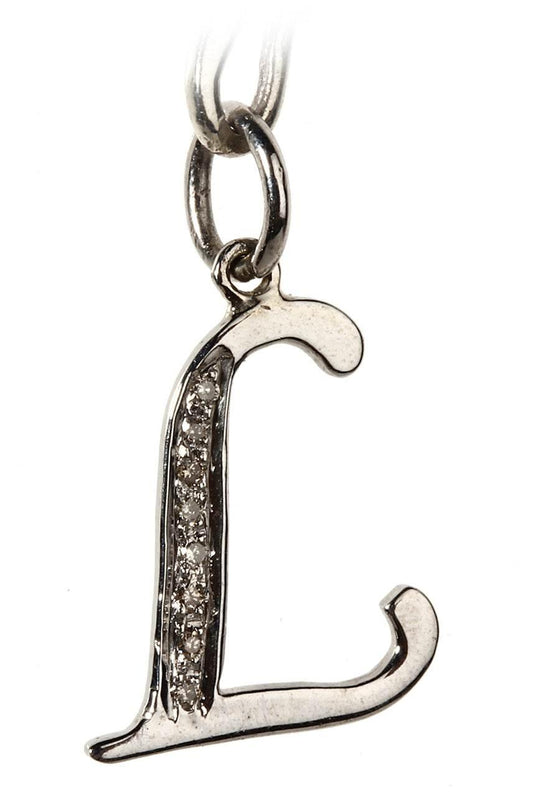 Alphabet L pendant with diamonds - Jewelslane