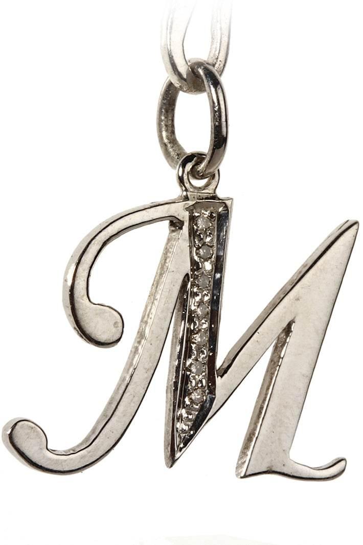 Alphabet M pendant with diamonds - Jewelslane