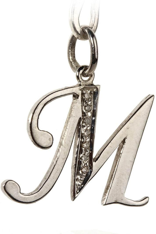 Alphabet M pendant with diamonds - Jewelslane