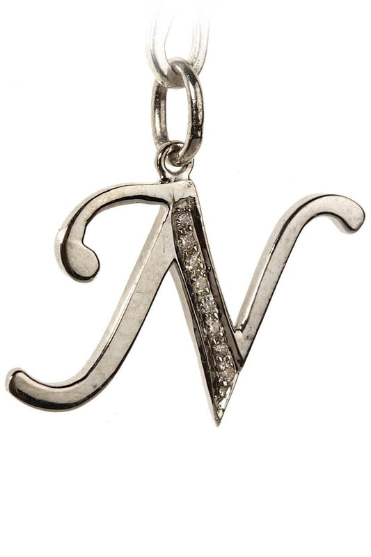 Alphabet N pendant with diamonds - Jewelslane