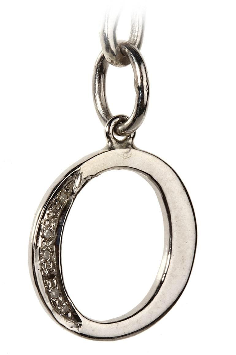 Alphabet O pendant with diamonds - Jewelslane