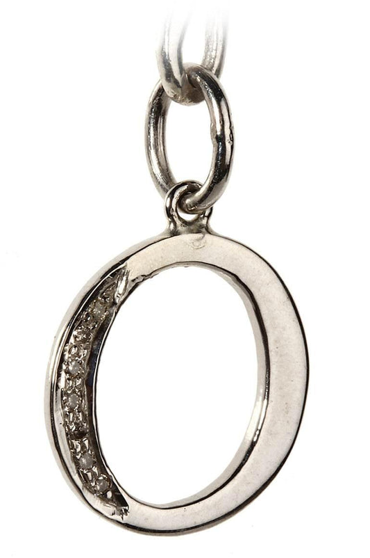 Alphabet O pendant with diamonds - Jewelslane