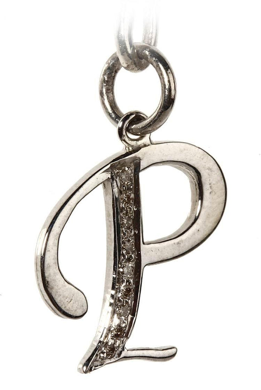 Alphabet P pendant with diamonds - Jewelslane