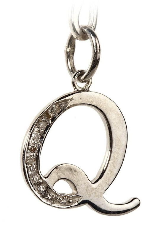 Alphabet Q pendant with diamonds - Jewelslane