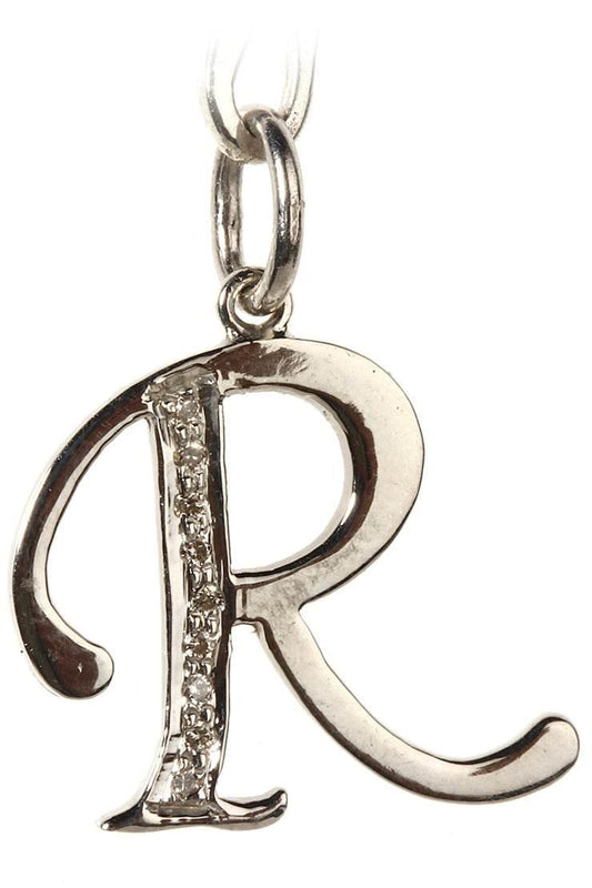Alphabet R pendant with diamonds - Jewelslane