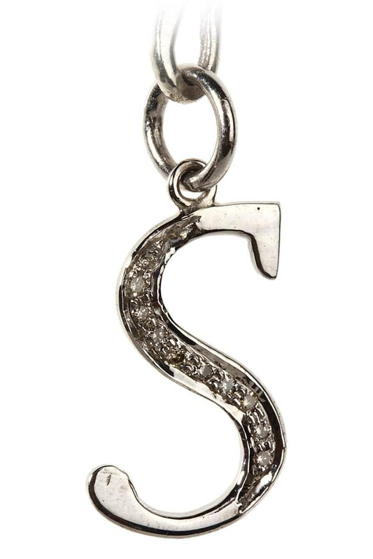 Alphabet S pendant with diamonds - Jewelslane