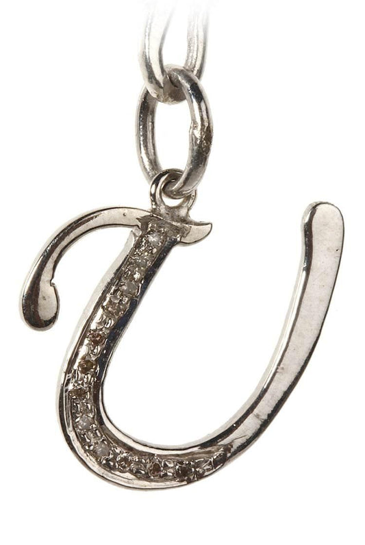 Alphabet U pendant with diamonds - Jewelslane
