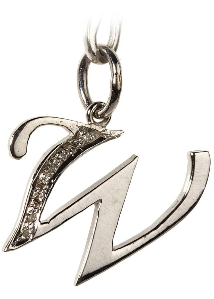 Alphabet W pendant with diamonds - Jewelslane