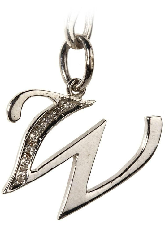 Alphabet W pendant with diamonds - Jewelslane