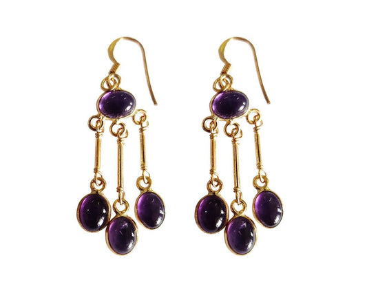 Amethyst Earrings in gold plated silver - Jewelslane