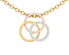 Amy Diamond Pendant in tricolor gold with diamonds - Jewelslane