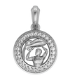 Aquarius Charm Pendant in Silver with 27 Diamonds - Jewelslane