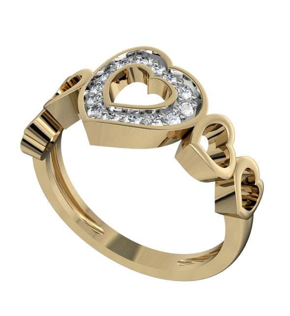 Attractive Heart Ring with diamonds - Jewelslane