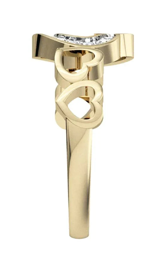 Attractive Heart Ring with diamonds - Jewelslane