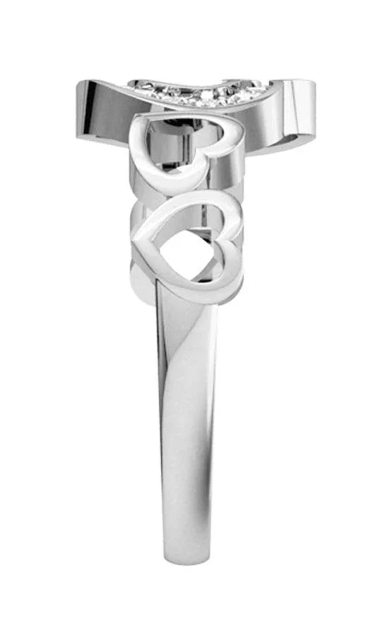 Attractive Heart Ring with diamonds - Jewelslane