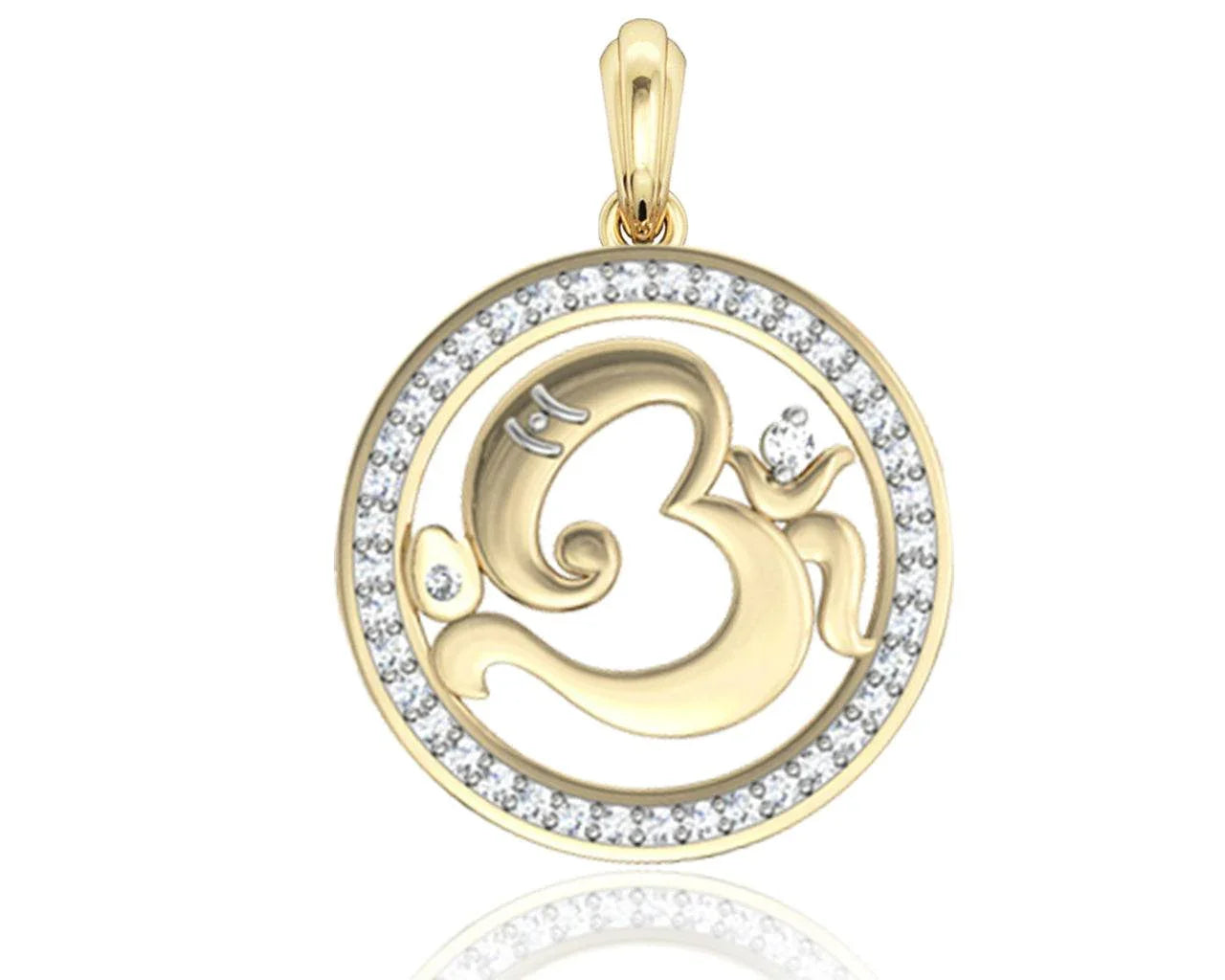 Aum Ganesh Gold Pendant - Jewelslane