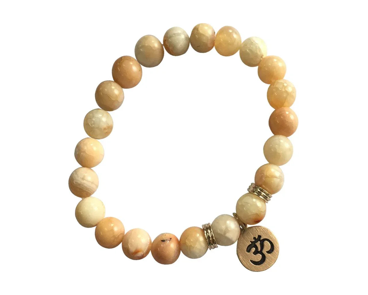 Aumkaara Harmony bracelet with Orange agate in gold - Jewelslane