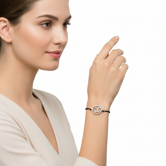 Aumkaara Om Bracelet with Diamond - jewelslane
