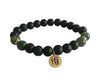 Aumkaara Balance bracelet in gold with Moss Agate and black onyx - Jewelslane
