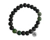 Ik Onkaar Balance bracelet with Moss Agate and black onyx in silver - Jewelslane