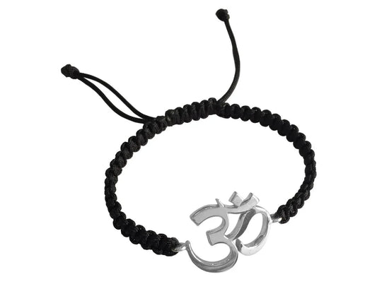Aumkaara calligraphic Om bracelet in silver - Jewelslane
