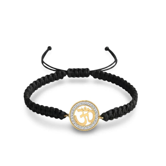 Auspicious Aum Bracelet in gold with diamonds - Jewelslane