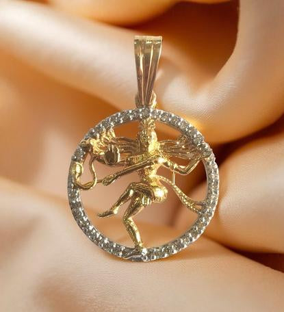 Auspicious Nataraj pendant in gold - jewelslane