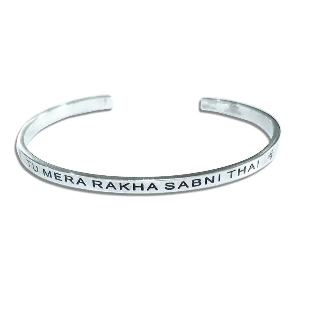 Auspicious silver Bracelet Tu Mera Rakha Sabni Thai - Jewelslane